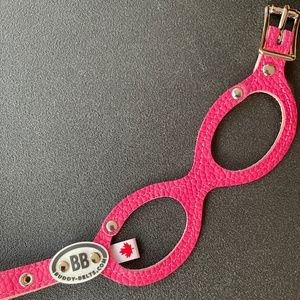 Buddy Belt Dog Harness Hot Pink Pebbled Leather Size 1